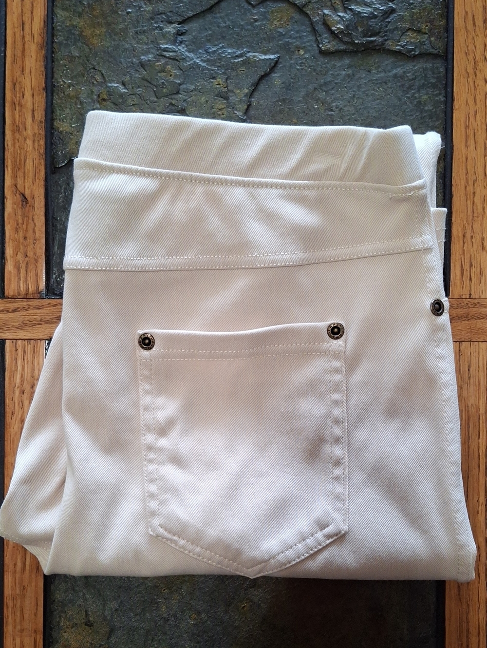 Cream Colored Denim Jeggings